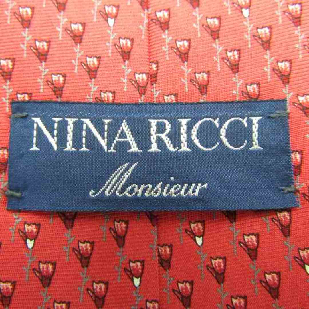 NINA RICCI(ニナリッチ)のニナリッチ ブランド ネクタイ シルク 小紋柄 総柄 メンズ レッド NINA RICCI メンズのファッション小物(ネクタイ)の商品写真