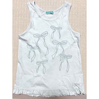 ハッカキッズ(hakka kids)のハッカキッズ  タンクトップ 白 リボンプリント 130(Tシャツ/カットソー)