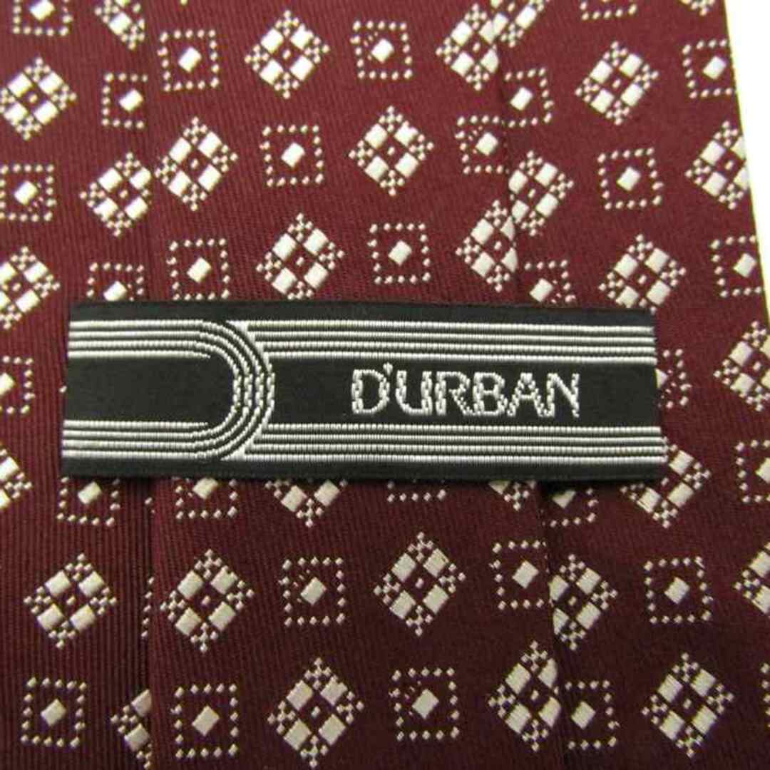D’URBAN(ダーバン)のダーバン ブランド ネクタイ シルク 小紋柄 総柄 メンズ レッド Durban メンズのファッション小物(ネクタイ)の商品写真