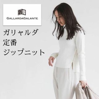 ガリャルダガランテ(GALLARDA GALANTE)のガリャルダ人気定番＊サイドジップボトルネックリブニット アイボリーホワイト(ニット/セーター)