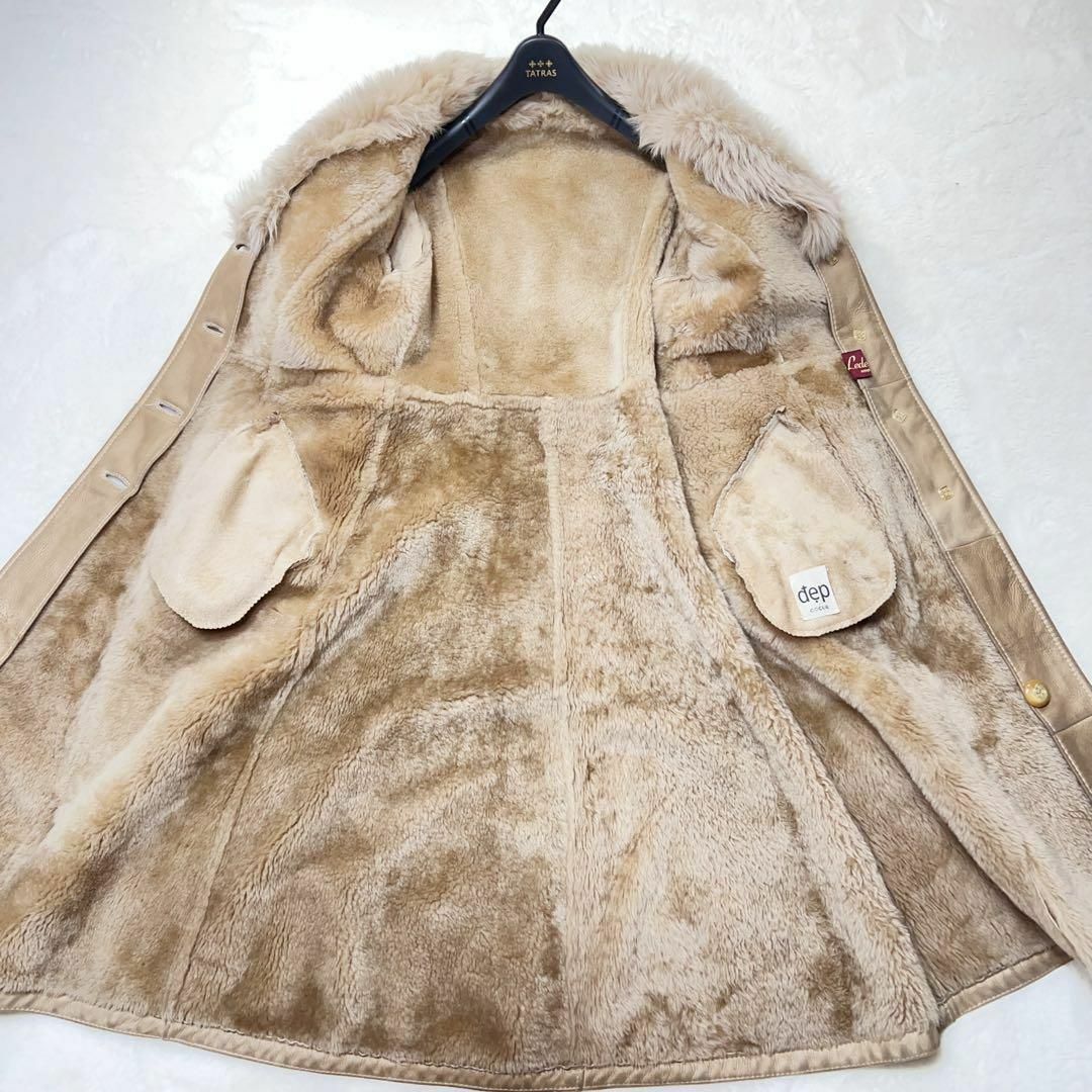 Leder Cris リアルムートン ロングコート ベルト 女優襟 スペイン製 レディースのジャケット/アウター(毛皮/ファーコート)の商品写真