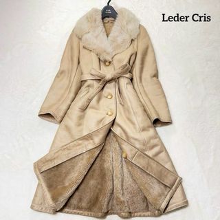 Leder Cris リアルムートン ロングコート ベルト 女優襟 スペイン製(毛皮/ファーコート)