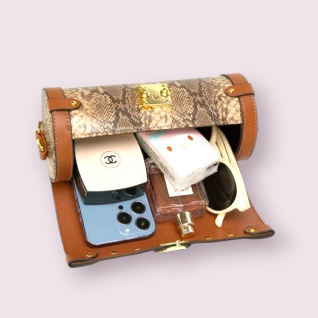 クロスボディ VTG ショルダーバッグ ラウンドハンドバッグ オリビア牛革 レディースのバッグ(ショルダーバッグ)の商品写真