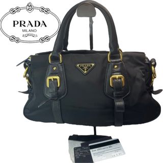 プラダ(PRADA)のプラダ　PRADA ハンドバック　サフィアーノ　ゴールド金具　　ナイロン　レザー(ハンドバッグ)