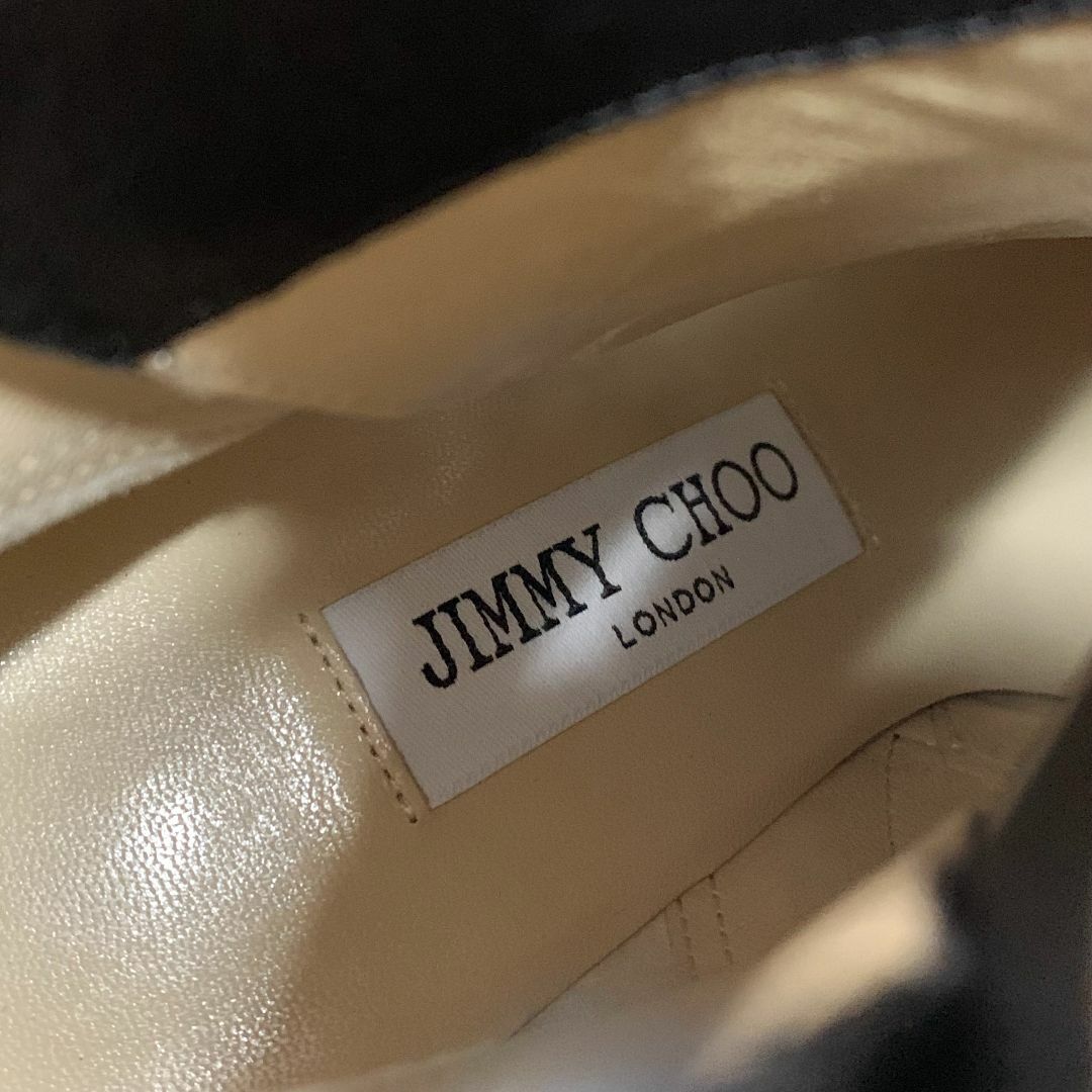 JIMMY CHOO(ジミーチュウ)の8528 ジミーチュウ レザー ビジュー パール レースアップ ショートブーツ レディースの靴/シューズ(ブーツ)の商品写真