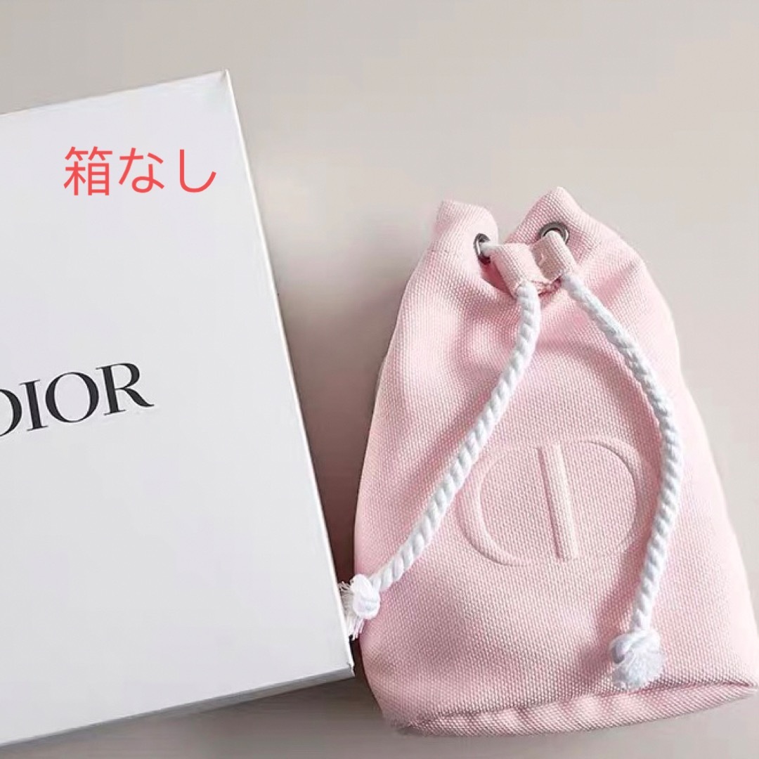 Christian Dior(クリスチャンディオール)のディオール　巾着ポーチ　ピンク　限定ノベルティ　箱なし レディースのファッション小物(ポーチ)の商品写真