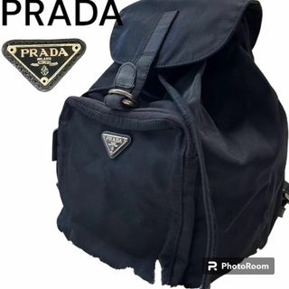 PRADA - プラダ 三角ロゴ ブランドプレート ナイロン ブラック