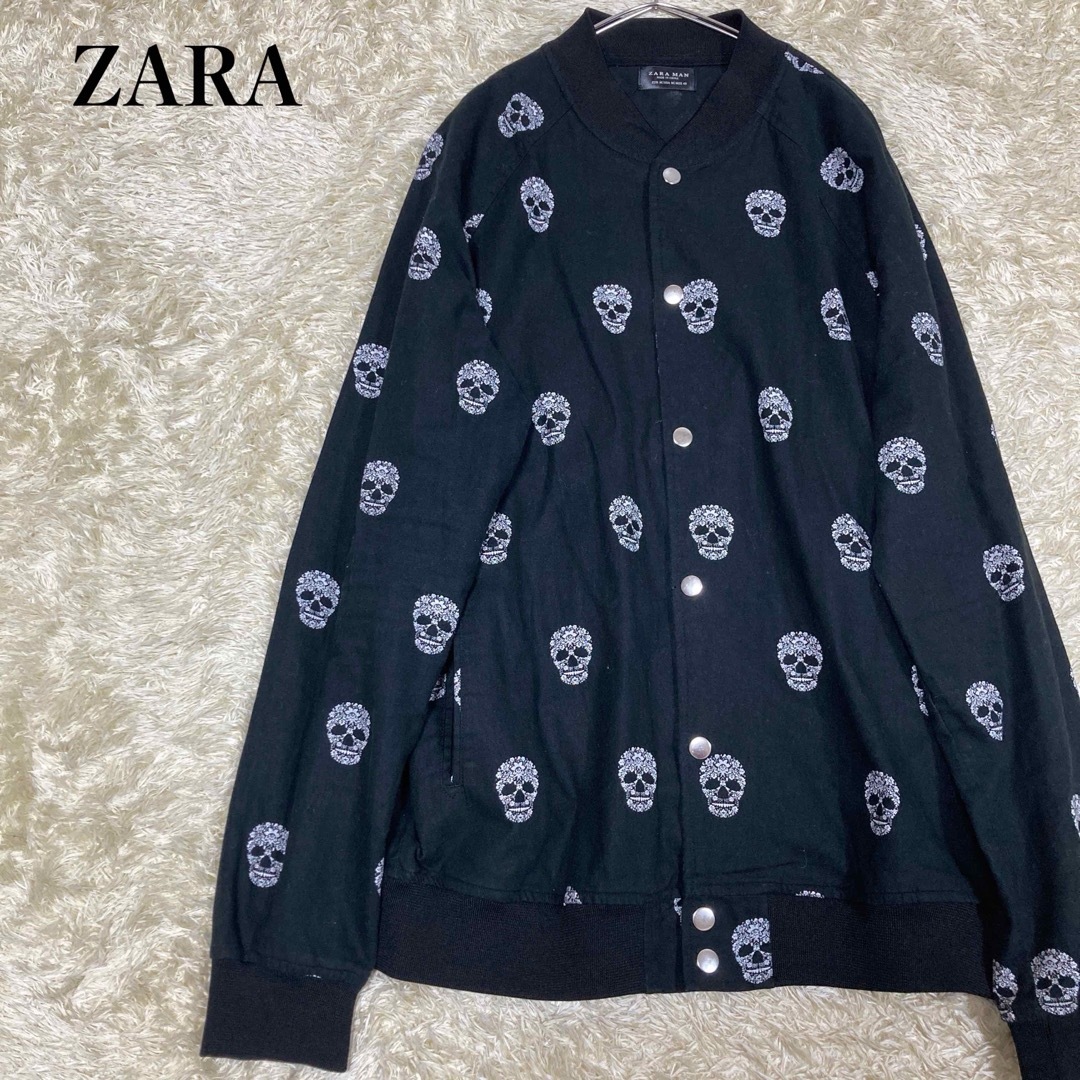 ZARA(ザラ)の♦︎スカル♦︎ ZARA（ザラ） ブルゾン 大きめ ブラックM メンズのジャケット/アウター(ブルゾン)の商品写真