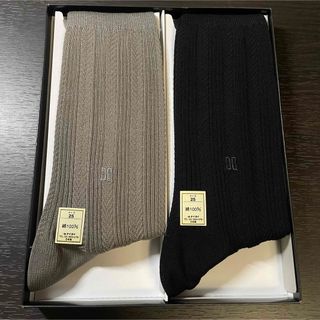 ダックス(DAKS)のDAKS ダックス メンズソックス 25㎝ ブラック ベージュ 靴下 綿100%(ソックス)