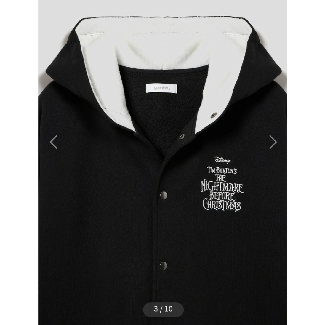 Design Tshirts Store graniph(グラニフ)のジャック・スケリントン(ナイトメアー・ビフォア・クリスマス)｜スウェットブルゾン レディースのジャケット/アウター(ブルゾン)の商品写真