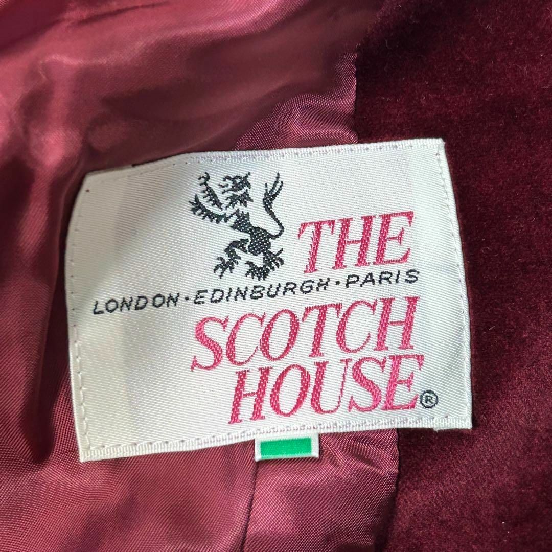 THE SCOTCH HOUSE(ザスコッチハウス)の【THE SCOTCH HOUSE】ベルベットテーラードジャケット　ボルドー　M レディースのジャケット/アウター(テーラードジャケット)の商品写真