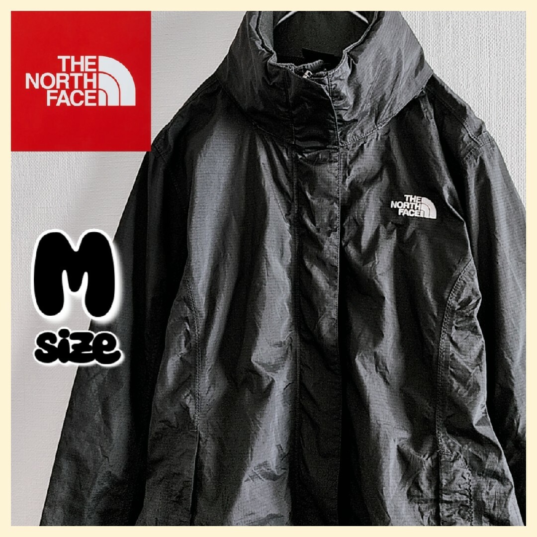 THE NORTH FACE(ザノースフェイス)のノースフェイス　フルジップ　マウンテンライトジャケット　Mサイズ　黒　刺繍ロゴ レディースのジャケット/アウター(ナイロンジャケット)の商品写真