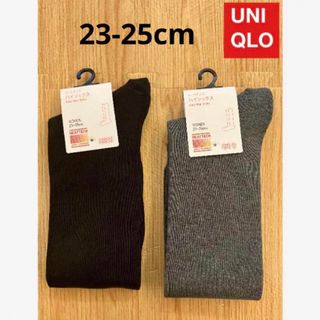 ユニクロ(UNIQLO)の新品 UNIQLO ヒートテックハイソックス 2セット 23-25cm(ソックス)