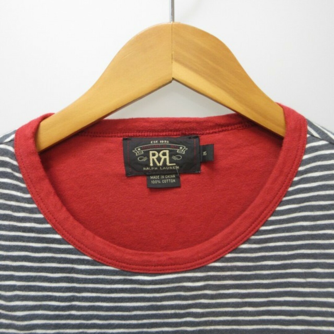 RRL(ダブルアールエル)のダブルアールエル カットソー Tシャツ ボーダー  長袖 白 黒 XS STK メンズのトップス(Tシャツ/カットソー(七分/長袖))の商品写真