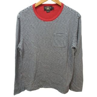 ダブルアールエル(RRL)のダブルアールエル カットソー Tシャツ ボーダー  長袖 白 黒 XS STK(Tシャツ/カットソー(七分/長袖))