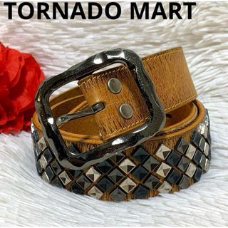 トルネードマート(TORNADO MART)の【極美品】TORNADO MART 本革 ベルト スタッズ装飾(ベルト)