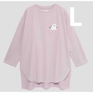 グラニフ(Design Tshirts Store graniph)のグラニフ　Lサイズ　 シマエナガ　ルーズフィット長袖Tシャツ(Tシャツ(長袖/七分))