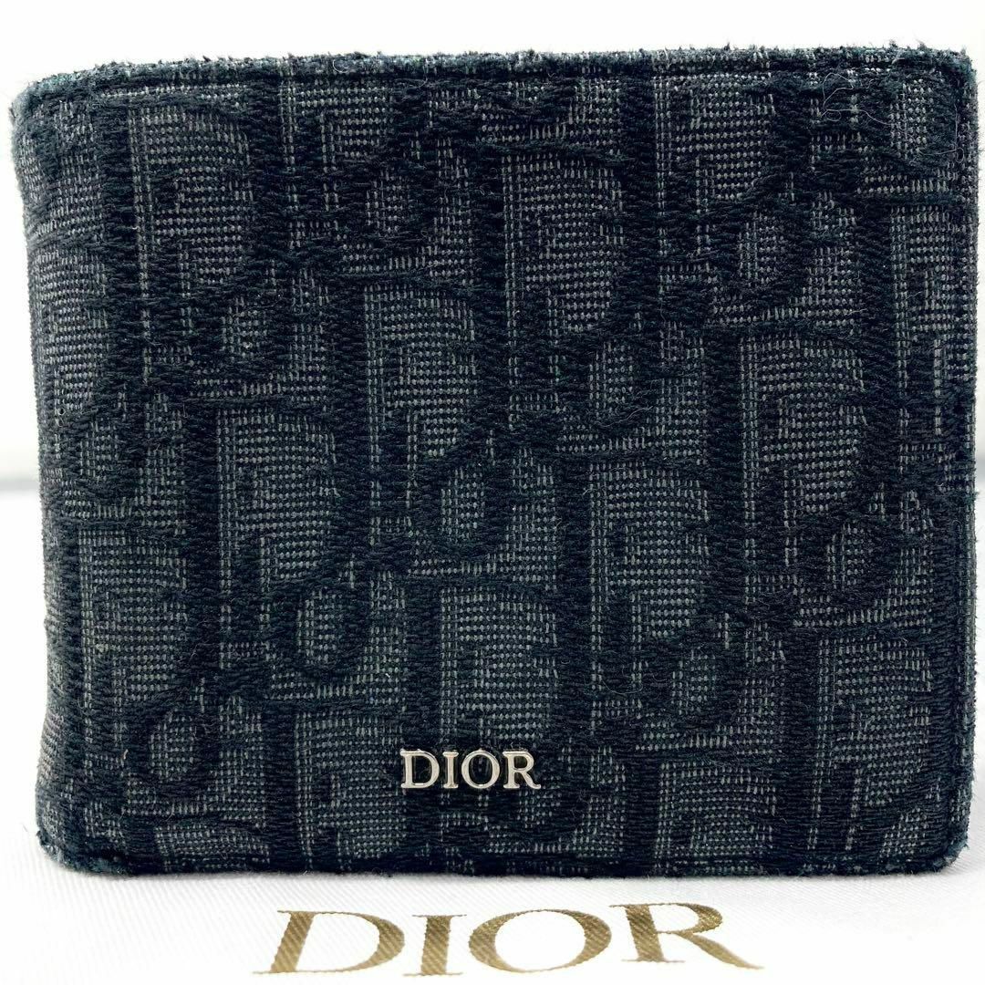 DIOR 二つ折り財布 オブリーク ジャガード コンパクトウォレット