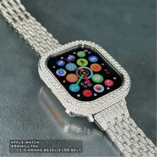 アップルウォッチ(Apple Watch)のアップルウォッチ　ウルトラ　49mm czダイヤモンドベゼル/ベルト(金属ベルト)