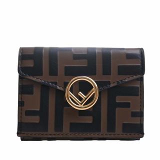 フェンディ(FENDI)の【中古】FENDI フェンディ エフ イズ レザー マイクロ 三つ折り コンパクト財布 8M0395 ブラウン by(その他)