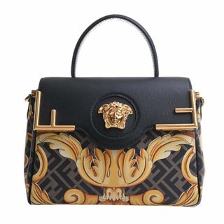 フェンディ(FENDI)の【中古】FENDI フェンディ VERSACEコラボ フェンダーチ レザー ラ メドゥーサ ミディアム 2WAY ハンドバッグ DBFI039 ブラック by(その他)