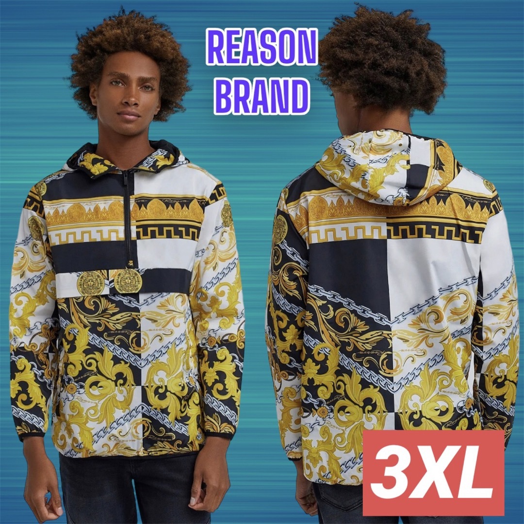 REASON BRAND Versace風デザイン アノラック 3XLティーエース