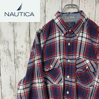 ノーティカ(NAUTICA)のノーティカ アメリカ古着 チェック柄 長袖シャツ 胸ポケット メンズ(シャツ)