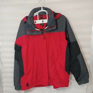 エルエルビーン(L.L.Bean)の81♪US古着エルエルビーンナイロンジャケットフード付レッドUS-L日本L-XL(ナイロンジャケット)