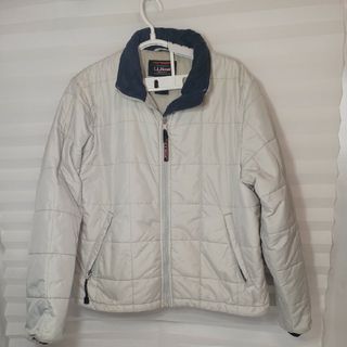 エルエルビーン(L.L.Bean)の81♪US古着エルエルビーン中綿ナイロンジャケットアイボリUS-M(日本L)(ナイロンジャケット)