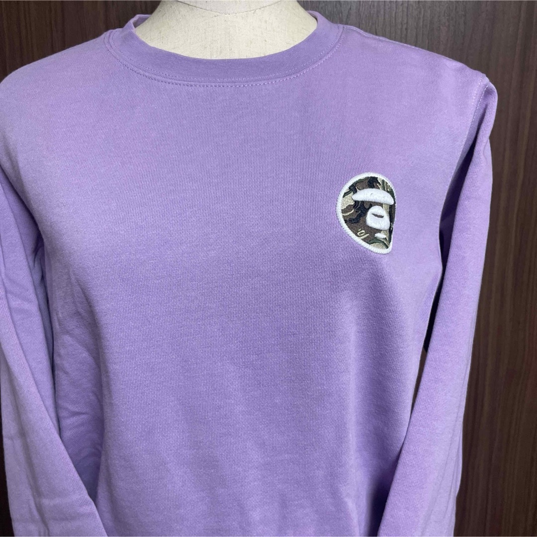 A BATHING APE(アベイシングエイプ)のトレーナー　裏起毛　パープル　S APE アベイジングエイプ メンズのトップス(スウェット)の商品写真