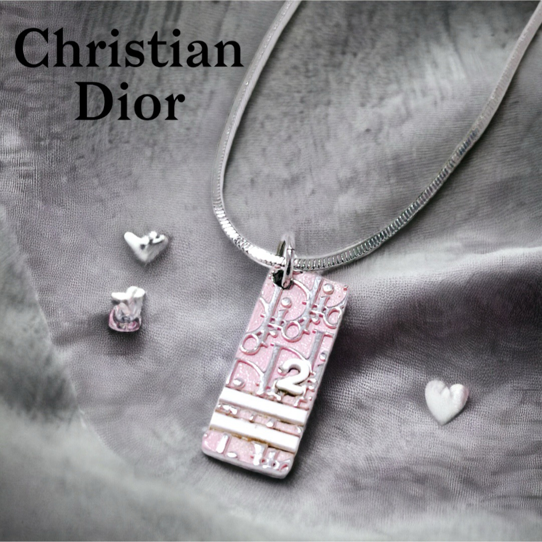 【美品】Christian Dior ネックレス トロッター ピンク シルバーみールームブランド