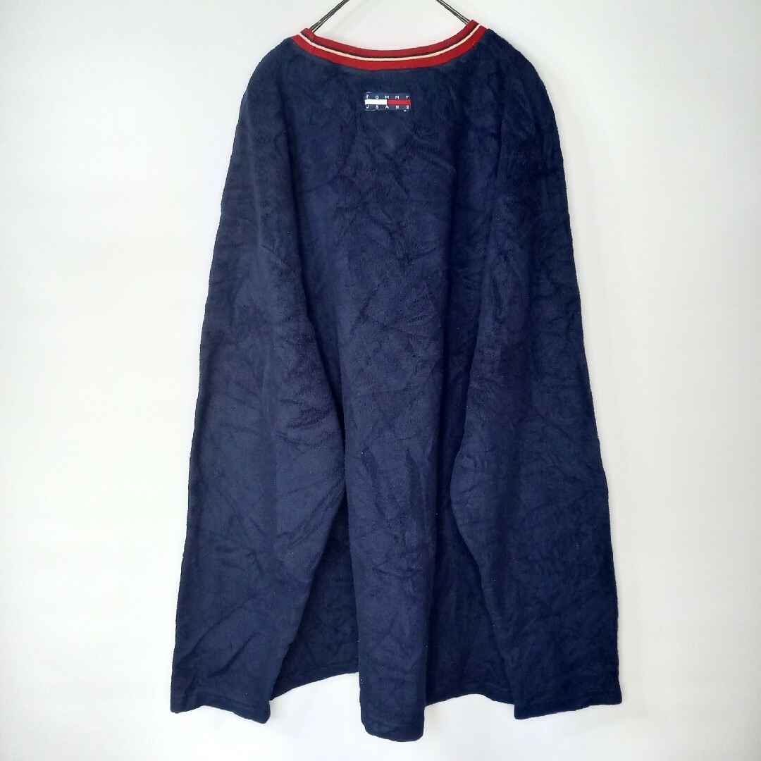 TOMMY JEANS(トミージーンズ)の90s　トミー　TOMMY　フリース　トレーナー　プルオーバー　刺繍　紺　XL メンズのトップス(スウェット)の商品写真