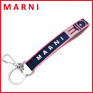 マルニ(Marni)の新品マルニ　ストラップキーホルダー　ネイビー×ピンク　MARNI(キーホルダー)