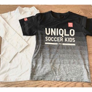 ユニクロ(UNIQLO)のUNIQLOサッカーTシャツ＆白インナー　130cm(ウェア)