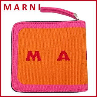 マルニ(Marni)の新品マルニMARNIラウンドファスナー二つ折り財布　ネオンオレンジ(財布)