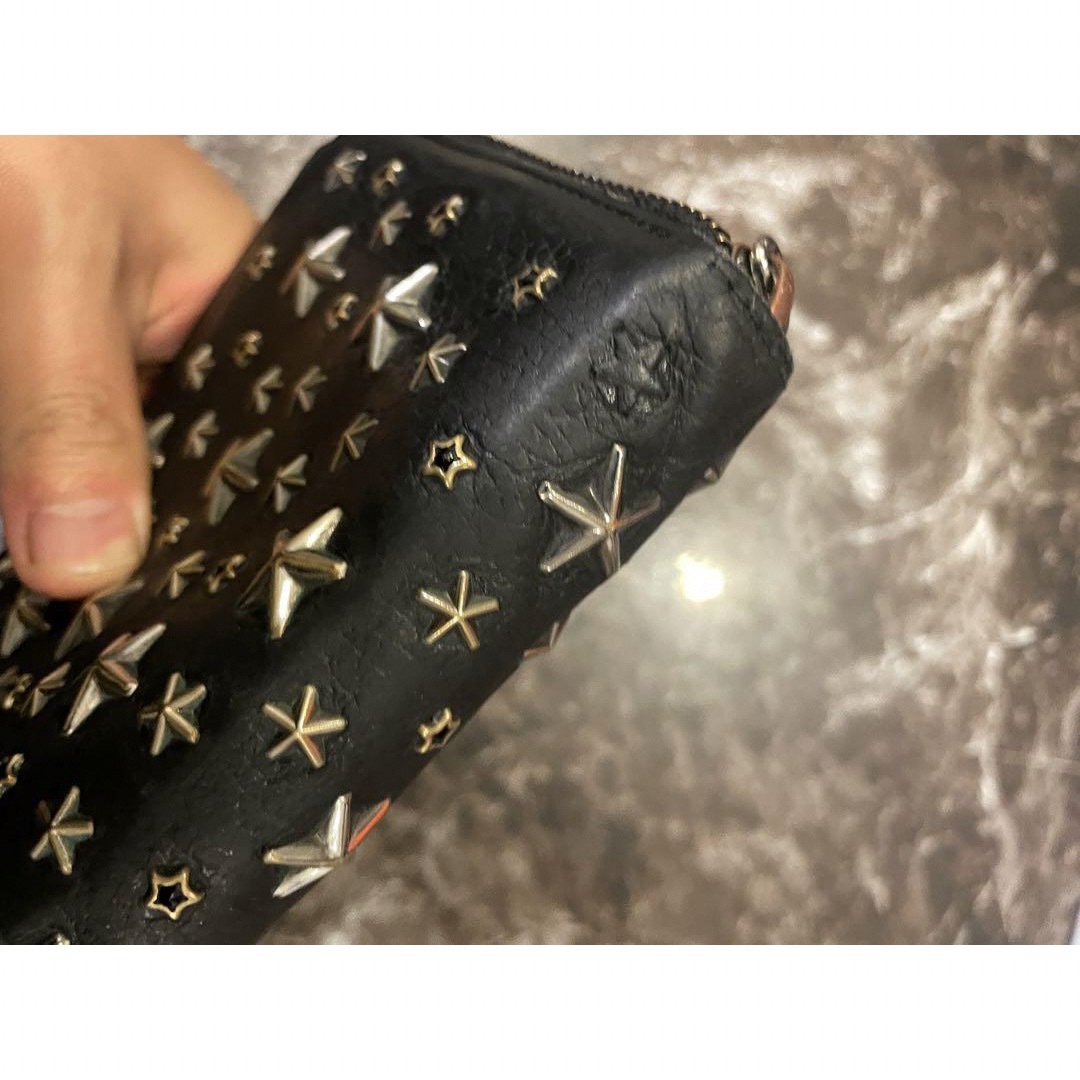 JIMMY CHOO(ジミーチュウ)のジミーチュウ JIMMY CHOO 財布 サイフ スター スタッズ ラウンド メンズのファッション小物(長財布)の商品写真