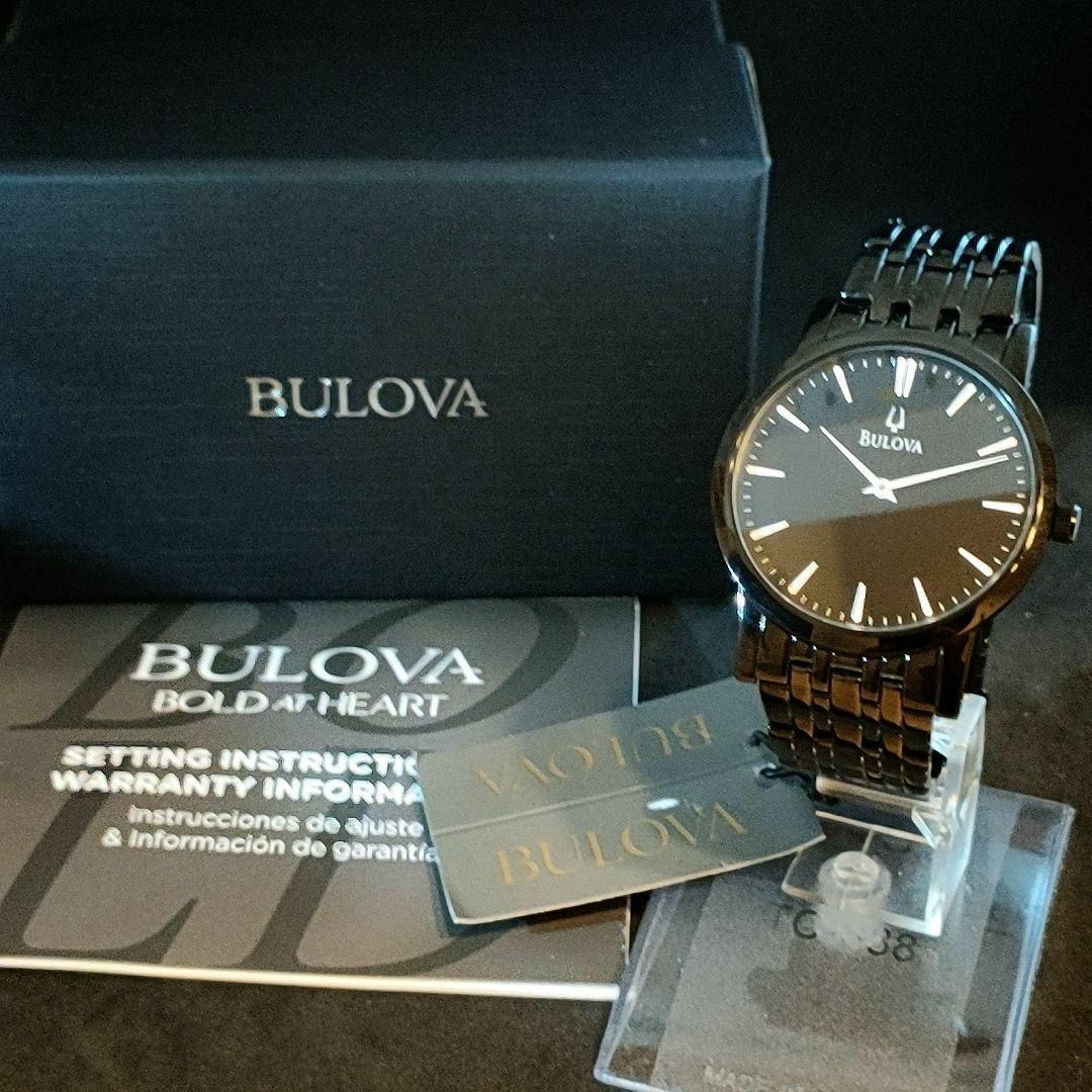 Bulova(ブローバ)の【BULOVA】ブローバ/メンズ腕時計/お洒落/展示品特価/ブラック/高級 メンズの時計(腕時計(アナログ))の商品写真