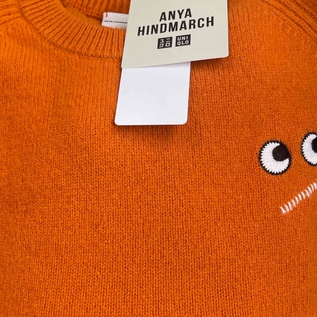 ANYA HINDMARCH(アニヤハインドマーチ)の値下げ　アニヤハインドマーチ　UNIQLO ニット　160 オレンジ キッズ/ベビー/マタニティのキッズ服女の子用(90cm~)(ニット)の商品写真