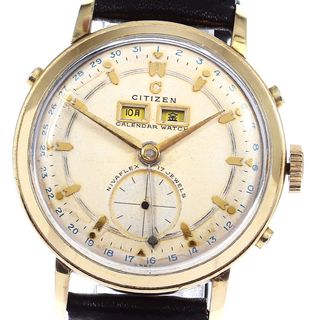 シチズン(CITIZEN)の訳あり シチズン CITIZEN 50s カレンダーウォッチ 国産初トリプルカレンダー 手巻き メンズ _751503(腕時計(アナログ))