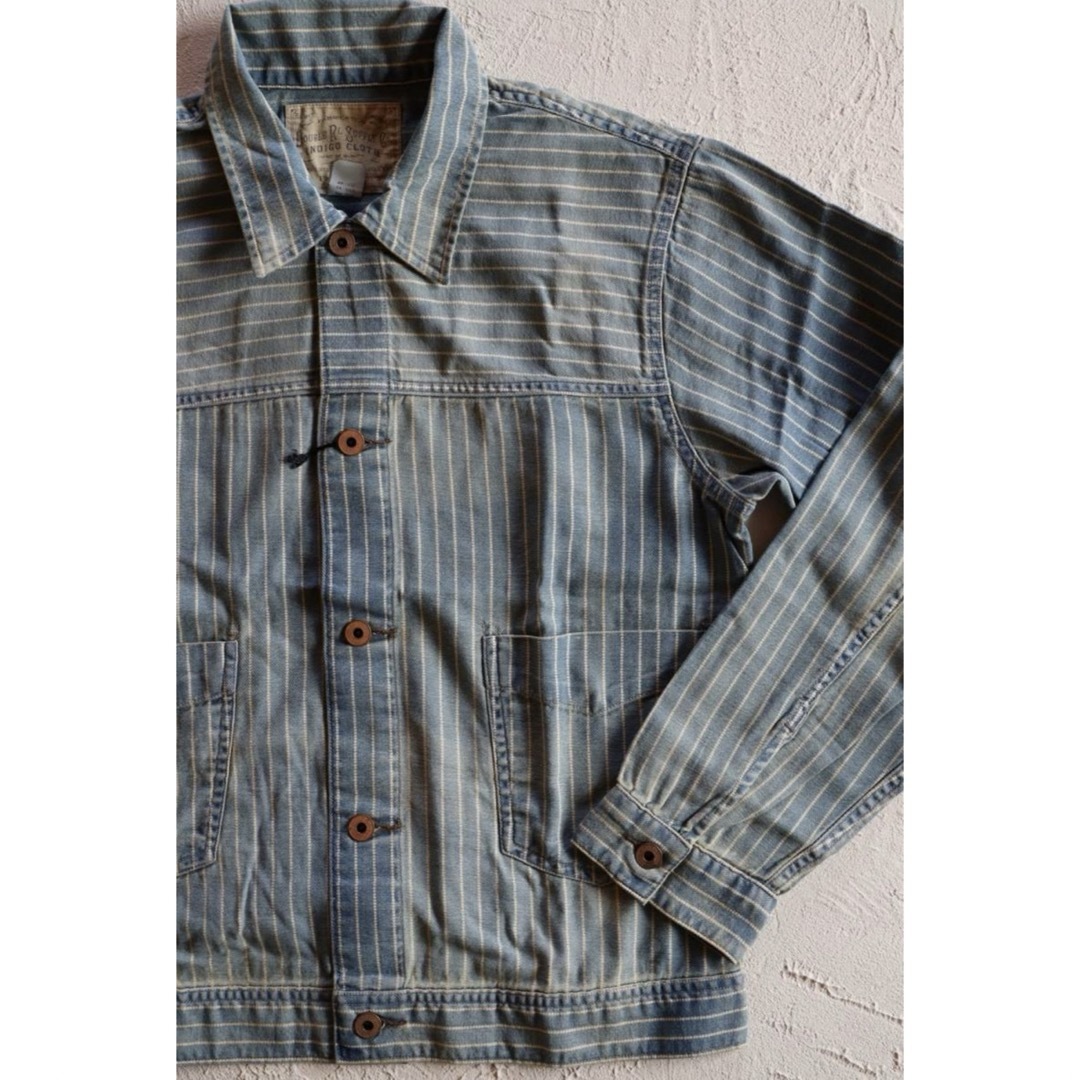 RRL(ダブルアールエル)の新品*RRL*インディゴ ストライプド ツイル ジャケット*M*ダブルアールエル メンズのジャケット/アウター(Gジャン/デニムジャケット)の商品写真