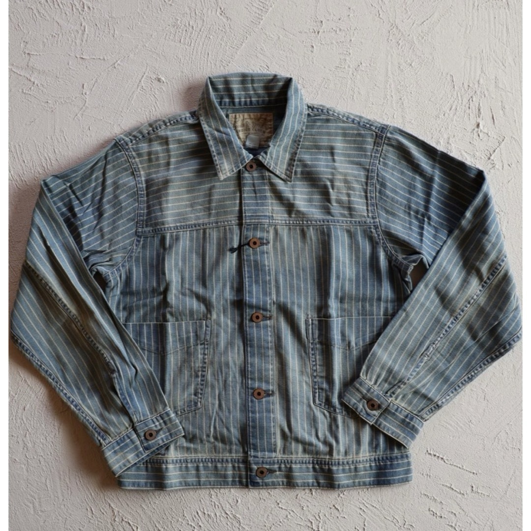 RRL - 新品*RRL*インディゴ ストライプド ツイル ジャケット*M*ダブル RRL - 新品*RRL*インディゴ ストライプド ツイル ジャケット*M*ダブル