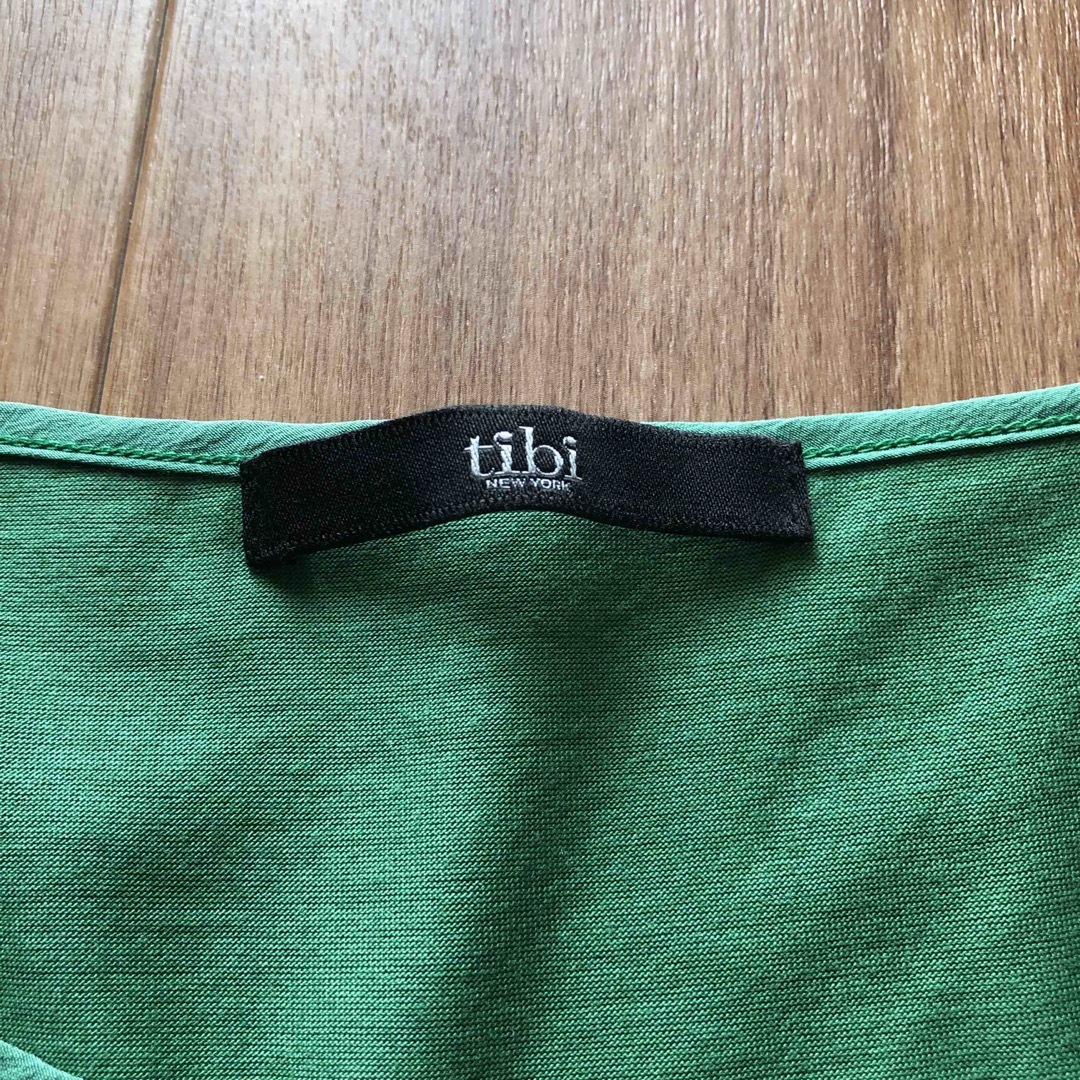 tibi(ティビ)のtibi  シルク布帛付き　テンセル　トップス レディースのトップス(カットソー(長袖/七分))の商品写真