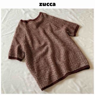 ズッカ(ZUCCa)のビンテージ イッセイミヤケ期 ズッカ ジャガード ショートスリーブニット M(ニット/セーター)