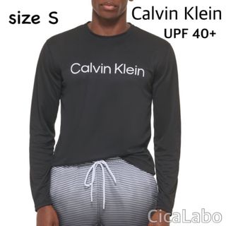 カルバンクライン(Calvin Klein)の【新品】カルバンクライン ロゴ 水着 ラッシュガード ロゴ ブラック S(水着)