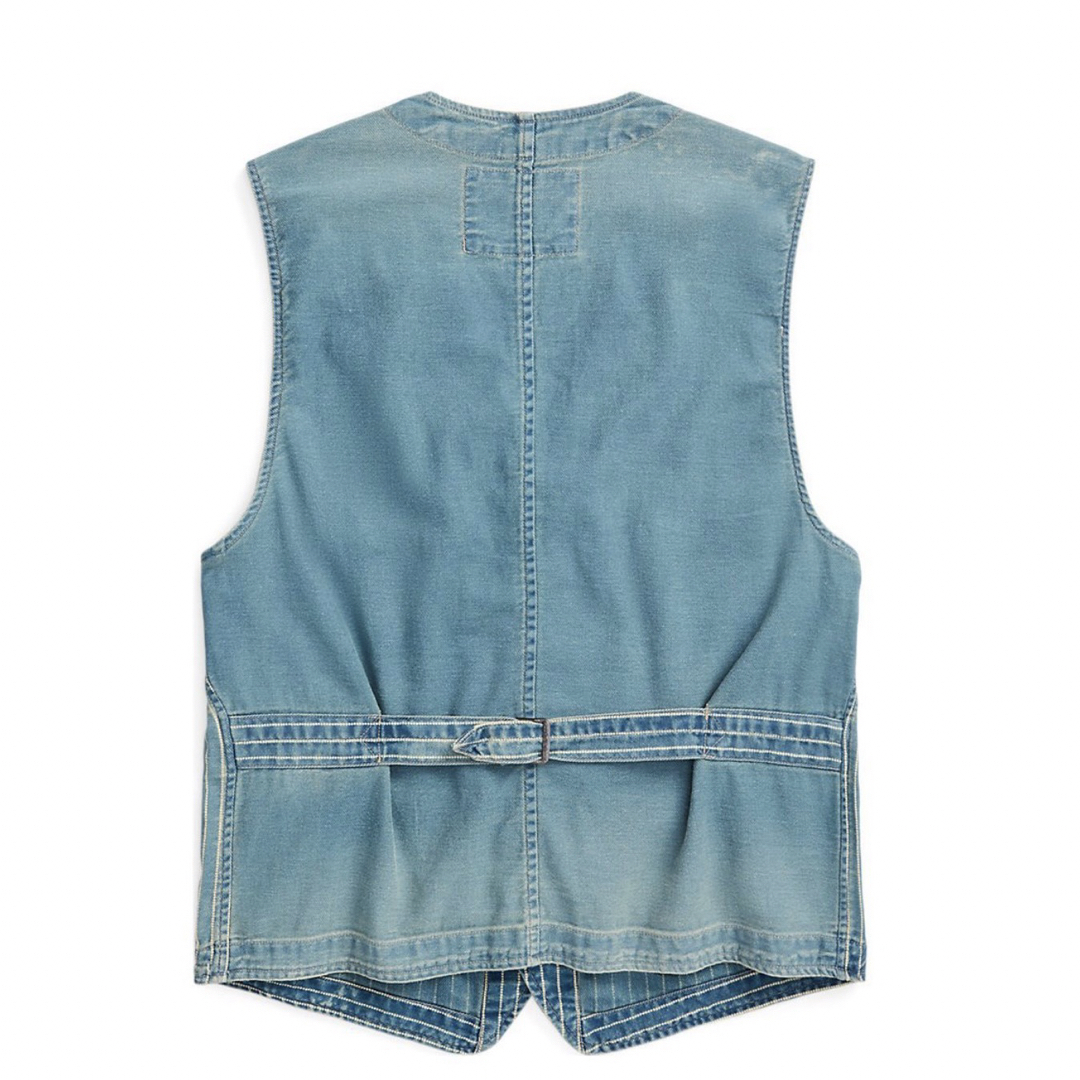 RRL - 新品*RRL*インディゴ ストライプド ツイル ベスト*S RRL - 新品*RRL*インディゴ ストライプド ツイル ベスト*S