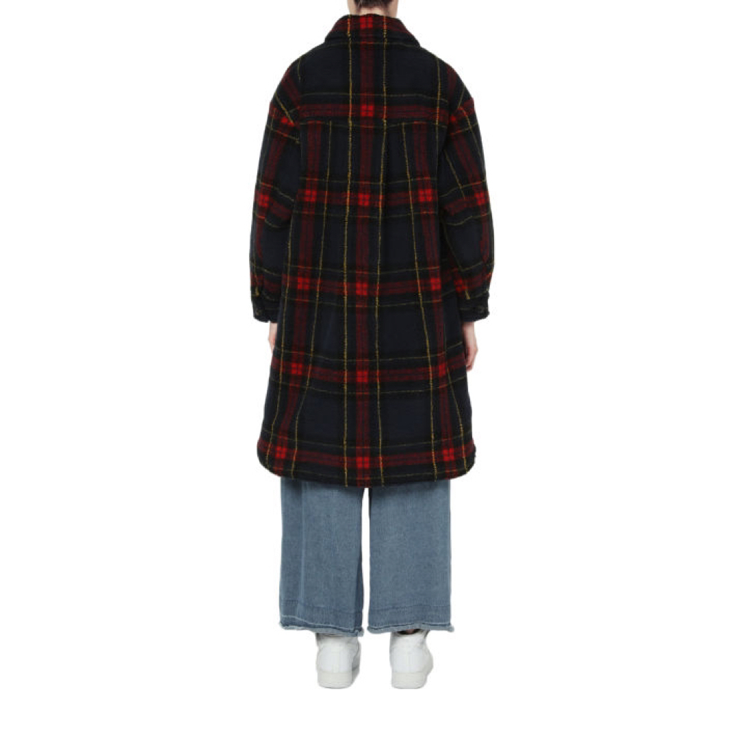 BAPY BY A BATHING APE(ベイピーバイアベイシングエイプ)のBAPY BY BATHING APE tartan overcoat レディースのジャケット/アウター(チェスターコート)の商品写真