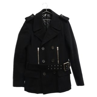 DIOR HOMME - Dior HOMME ディオールオム 07AW ジップディテール ベルト付き 中綿 キルティング Pコート ピーコート ブラック 7H3130710315