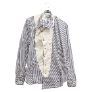 ヴィヴィアンウエストウッド(Vivienne Westwood)のVivienne Westwood MAN ヴィヴィアンウエストウッドマン 19SS Stripe L/S Shirt 変形ストライプ 長袖シャツ ブルー/ホワイト 4445-2018(シャツ)