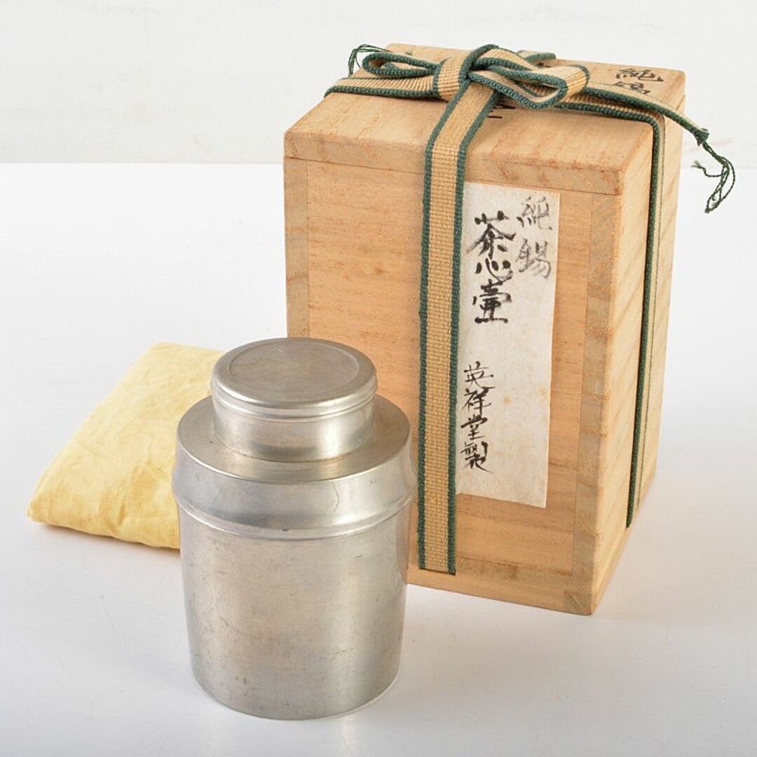 煎茶道具 英祥堂造造 純錫 茶壷 茶心壷 約254g 時代 煎茶道具 英祥堂造造 純錫 茶壷 茶心壷 約254g 時代