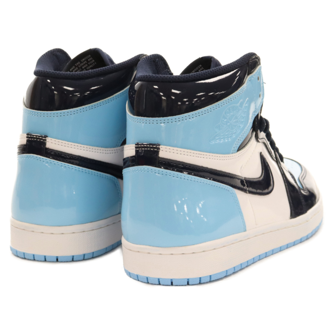 NIKE(ナイキ)のNIKE ナイキ WMNS AIR JORDAN1 RETRO Patent Leather ウィメンズ エアジョーダン1 レトロ ハイカットスニーカー パテント ネイビー/ブルー CD0461-401 US9.5 レディースの靴/シューズ(スニーカー)の商品写真